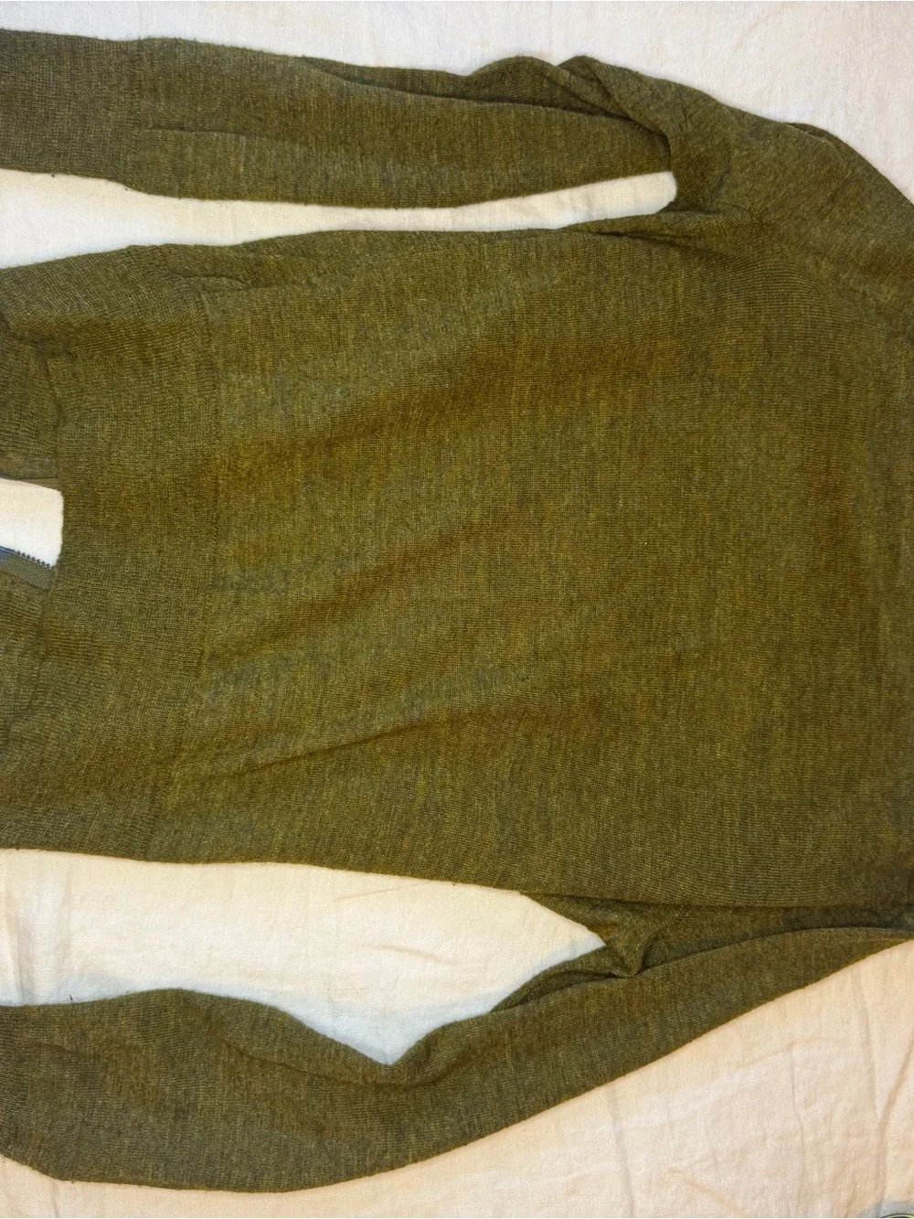 J. Crew Olive Green Zip-Up Cardigan Sweater